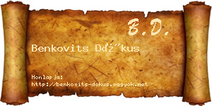 Benkovits Dókus névjegykártya